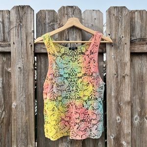 Rainbow crochet tank top